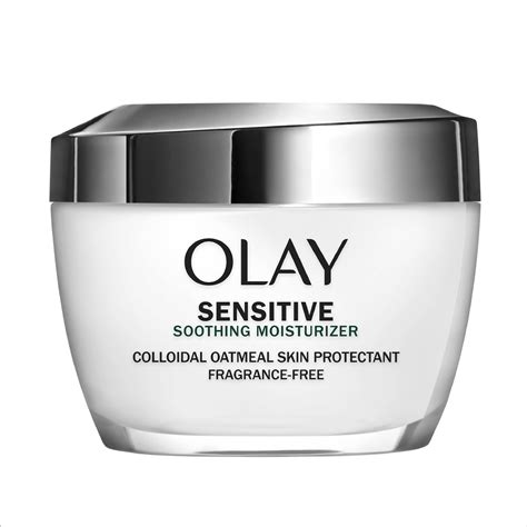 A visually appealing product shot of Olay Sensitive Skin Lotion, showcasing its packaging and texture.