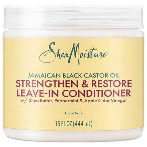 Product shot of the Shea Moisture Jamaican Black Castor Oil Strengthen & Restore Line.