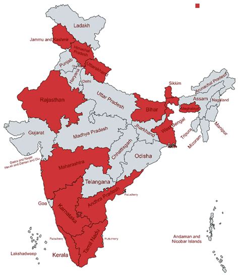 World map highlighting regions where scrub typhus is prevalent