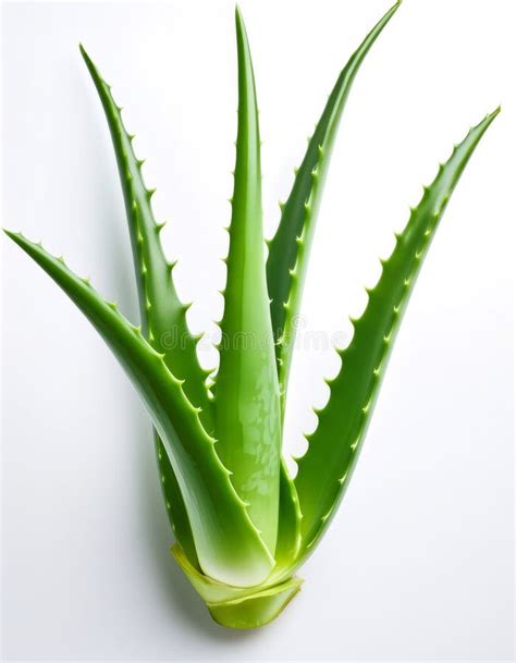 A vibrant green aloe vera plant with thick, succulent leaves.