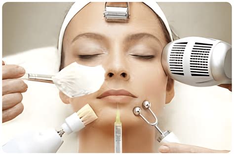 A split image showing before-and-after results of cosmetic dermatology treatments