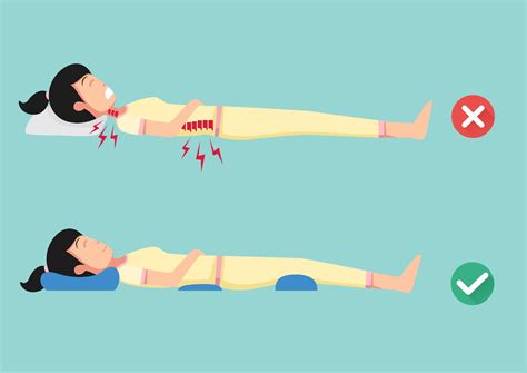 Illustration of a person sleeping on their back with proper neck support.