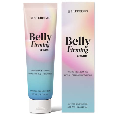 Collage of different firming cream textures and packaging.