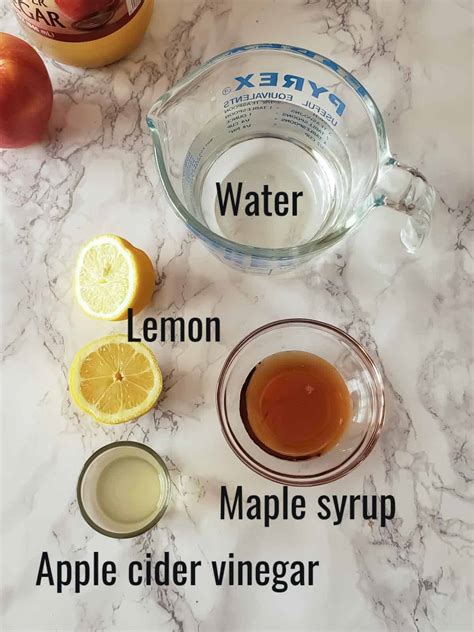 Collage of natural ingredients: apple cider vinegar, lemon, aloe vera, baking soda