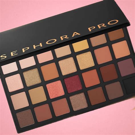 A diverse selection of Sephora eyeshadow palettes, showcasing various colors and finishes.