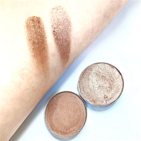 A comparison of matte and shimmer eyeshadow finishes.