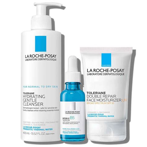 Collage of recommended La Roche-Posay skincare products for rosacea