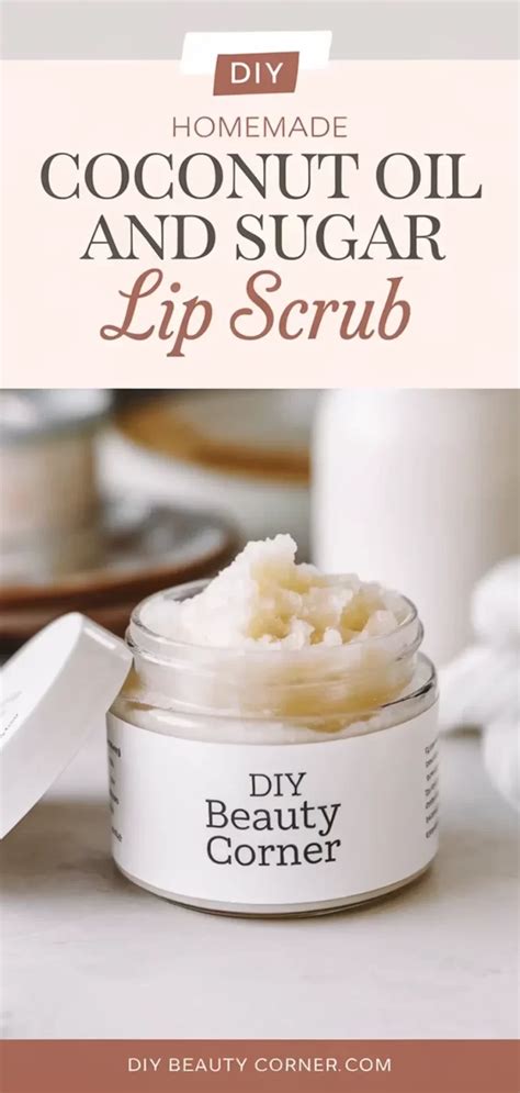 image of ingredients for DIY lip scrub: sugar, honey, coconut oil, shea butter