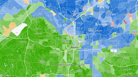 Map of Atlanta, Georgia with demographic data overlays