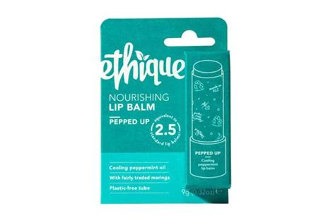 Image of Ethique's 'Pepped Up' cooling eco-friendly lip balm in its cardboard packaging.