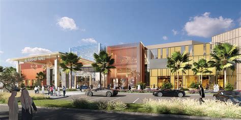 A wide shot of Al Rashid Mall's exterior, showcasing its modern architecture.