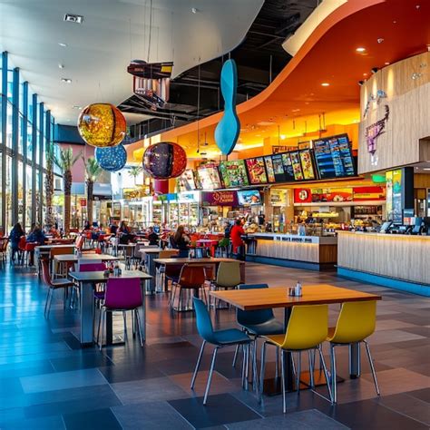 A vibrant food court scene at Al Rashid Mall, with various dining options.