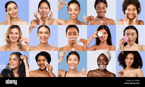 Image of a diverse panel of testers examining skincare products