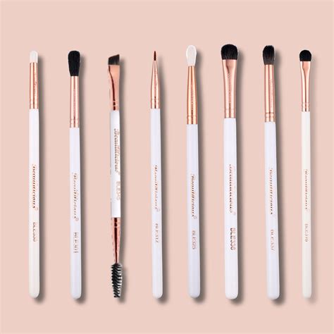 A collection of essential eye makeup brushes.