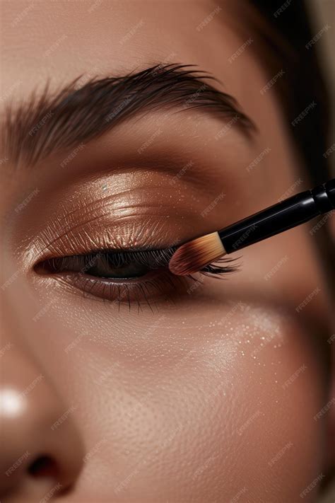 Close-up of an eye with primer being applied.