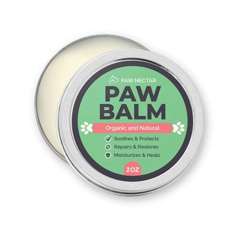 Collage of different dog paw balm products, highlighting their packaging and textures.
