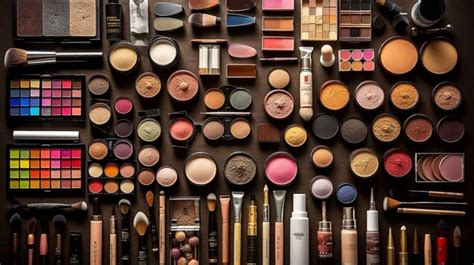 A collection of essential drag makeup products laid out