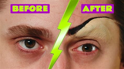 Close-up of eyebrows being glued down and flattened