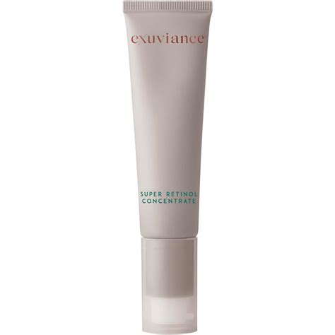 Image showcasing the Exuviance Retinol Concentrate product packaging and texture.