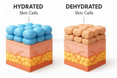 Illustration showing healthy, hydrated skin versus over-moisturized skin with signs of irritation and breakouts.