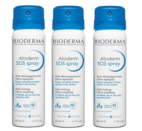A visual representation of the key ingredients in Bioderma Atoderm SOS Spray, showing their chemical structures or natural sources.