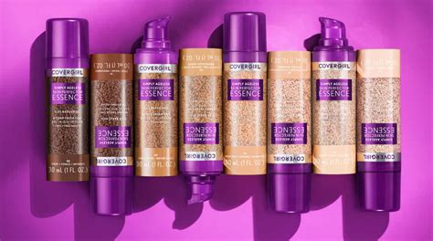 A collage of COVERGIRL foundation bottles, each highlighting a different formula (Matte Made, Clean Invisible, Simply Ageless, TruBlend).