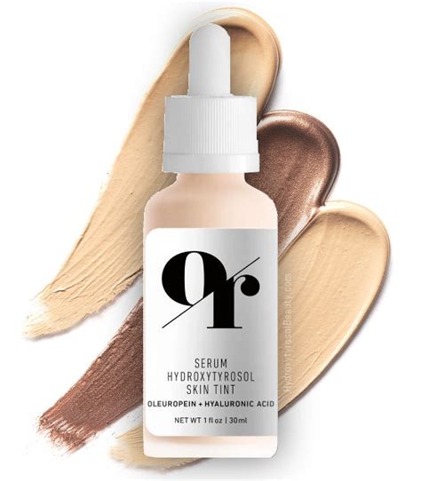 Close-up of the Olive Rose HT Serum Hydroxytyrosol Skin Tint packaging, showing the improved dropper.