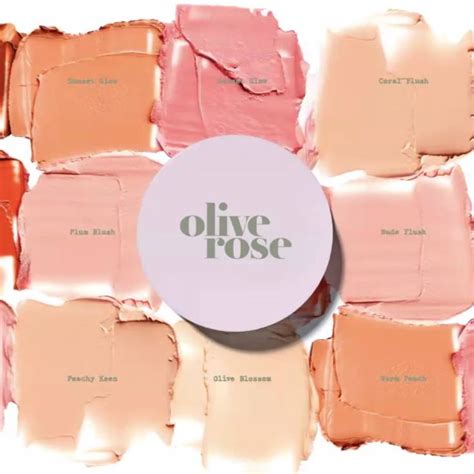 Collage of swatches for Olive Rose blush and contour shades.