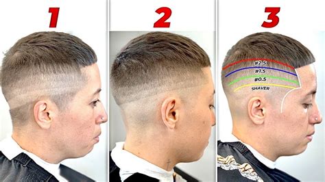 Diagram illustrating how to section hair for a mid fade haircut.