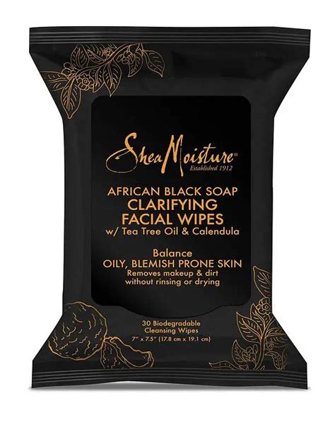 Close-up of the texture and ingredients of Shea Moisture African Black Soap Makeup Remover Wipes