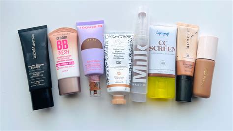 Collage of different drugstore tinted moisturizer product images