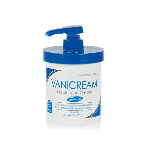 A large white tub of Vanicream Moisturizing Cream with a pump dispenser.
