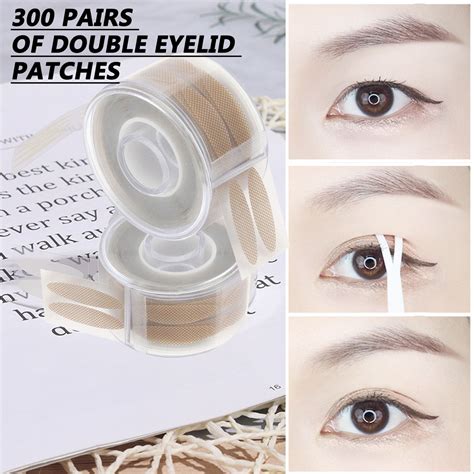Close-up of eyelid tape strips