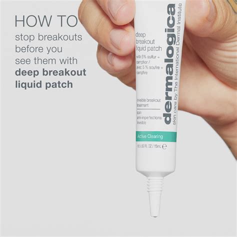 A flowchart detailing the key ingredients in the Dermalogica Deep Acne Liquid Patch and their specific roles in treating acne and improving skin condition.