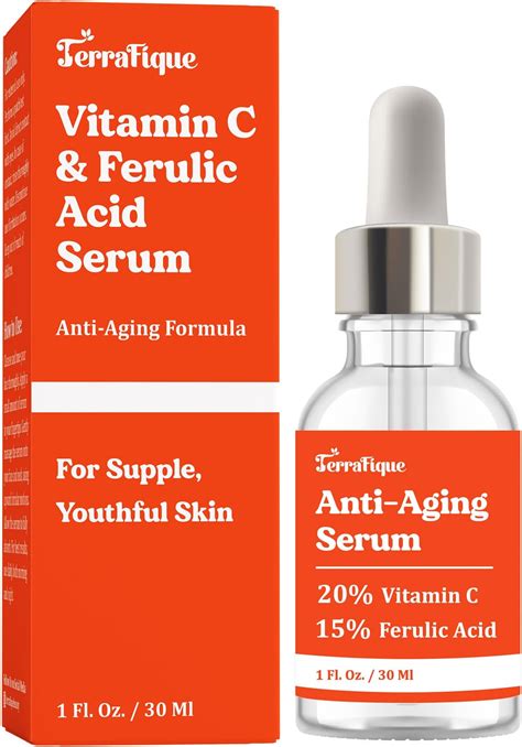 Diagram illustrating the synergistic effect of Vitamin C, E, and Ferulic Acid