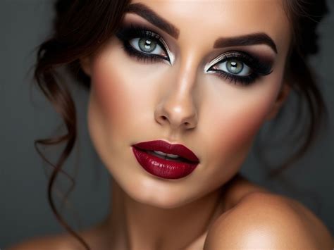 A dramatic smoky eye makeup look with deep brown and red eyeshadows.