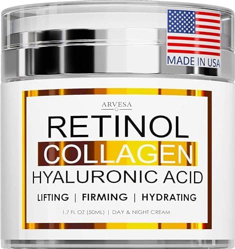 Infographic illustrating the process of collagen production stimulated by retinol and its effect on fine lines.
