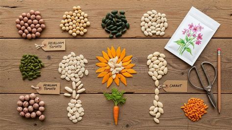 A collection of various seeds and oils, including raspberry seeds, carrot seeds, and small bottles of essential oils.
