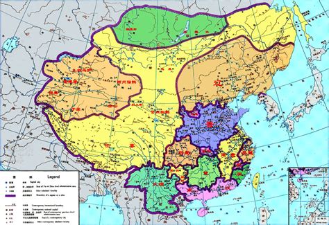 a map of ancient China highlighting regions of historical interest