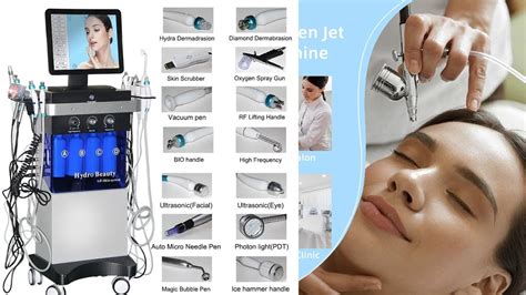 A comparison table showcasing different hydrafacial machine models, their key features, and approximate costs.