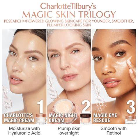 Collage of Charlotte Tilbury Magic Eye Rescue and Cryo-Recovery Eye Serum packaging
