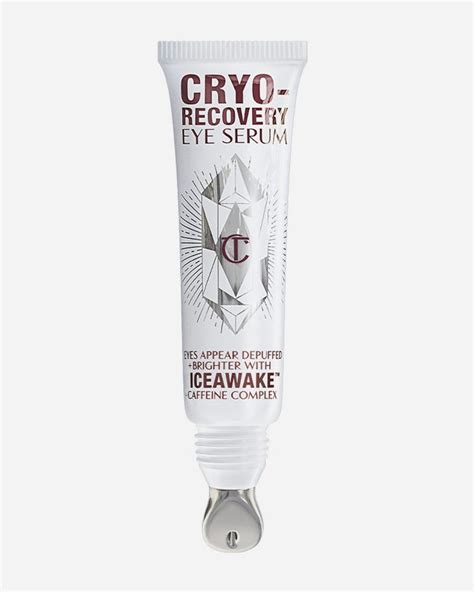 Infographic detailing the key ingredients of the Cryo-Recovery Eye Serum and their benefits
