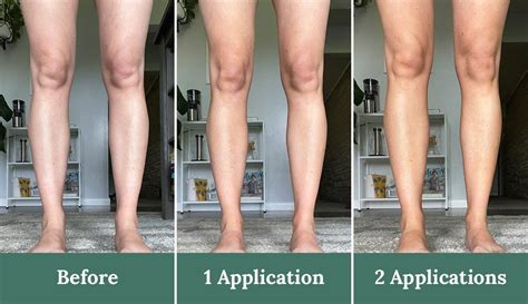 A split image showing a leg before and after applying Beauty By Earth Self Tanner Tanning Lotion, demonstrating a natural, subtle tan.