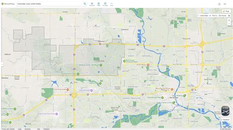 Map of Urbandale, Iowa, highlighting the location of Greater Des Moines Dermatology
