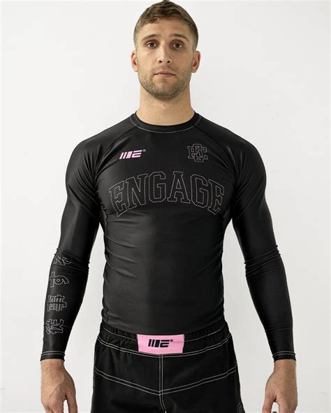 Collage of different Engage rash guard styles and colors