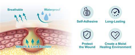 Close-up image showing the texture of a hydrocolloid patch and the gel formed after absorbing impurities.