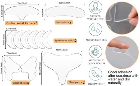 A set of reusable silicone face patches laid out on a clean surface.