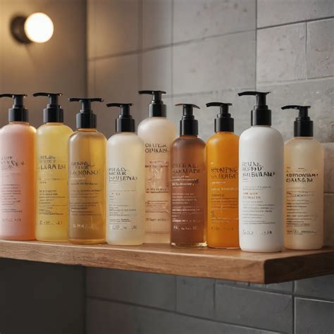 An assortment of facial cleansers displayed on a shelf