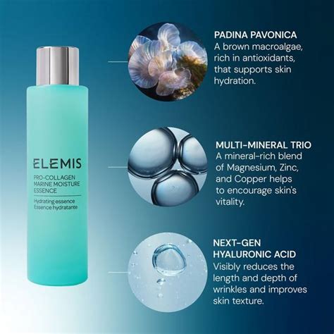 Elegant bottle of Elemis Pro-Collagen Marine Moisture Essence
