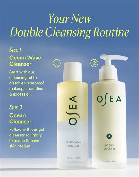 Demonstration of OSEA Ocean Wave Cleanser's bi-phase formula before and after shaking